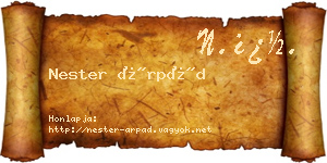 Nester Árpád névjegykártya