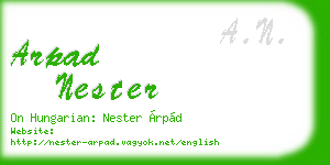 arpad nester business card